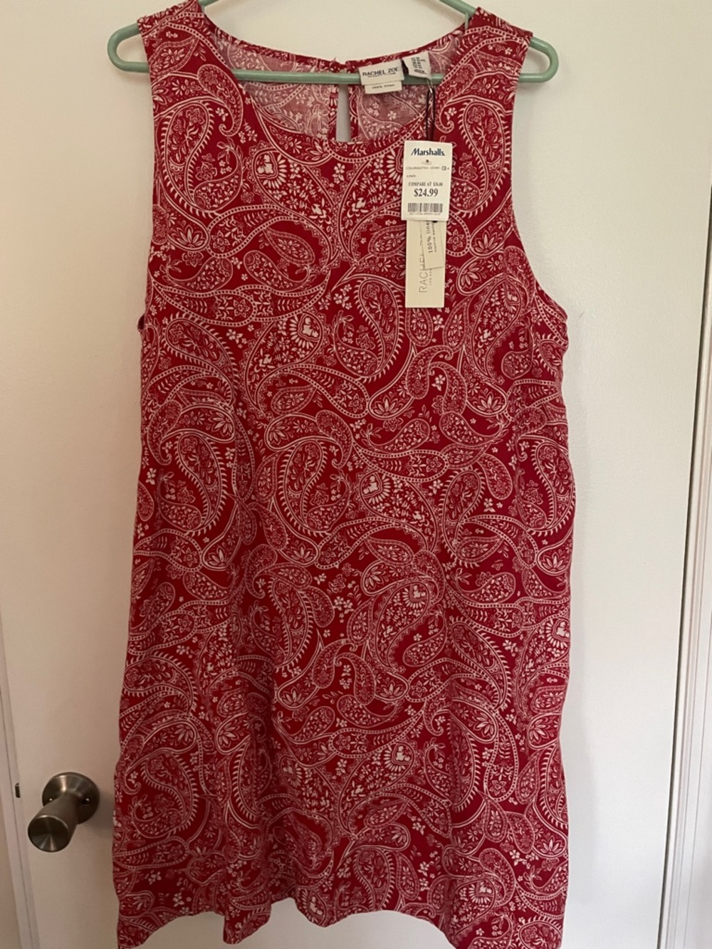 Rachel Zoe Red Paisley Sleeveless Shift Dress